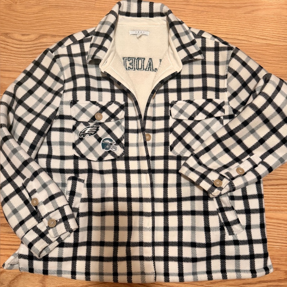 Plaid Button-Up Jacket - Picture 1 of 6